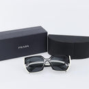 PRADA Sunglasses Plastic Black Gold Auth 209848-16