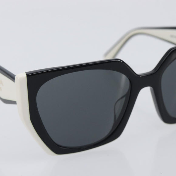 PRADA Sunglasses Plastic Black Gold Auth 209848