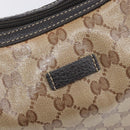 GUCCI GG Crystal Web Sherry Line Bag Coated Canvas Beige 293596 Auth 209851V-17