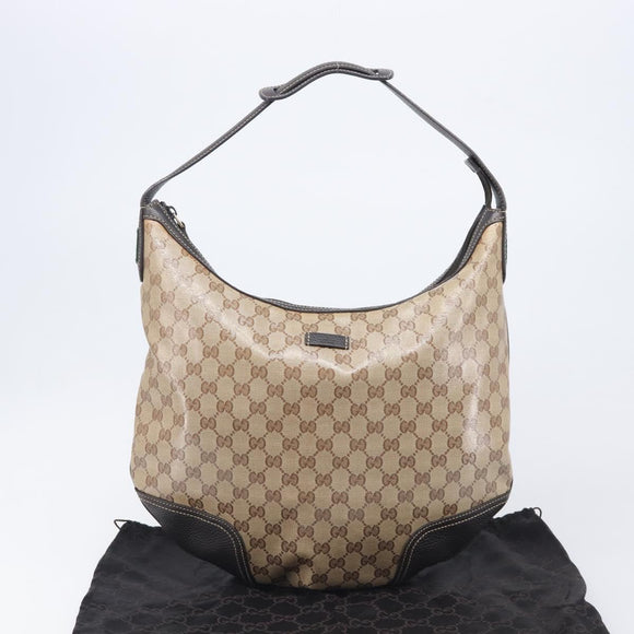 GUCCI GG Crystal Web Sherry Line Bag Coated Canvas Beige 293596 Auth 209851V