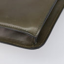 CELINE Shoulder Bag Leather Khaki Gold Auth 209858-14