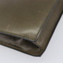CELINE Shoulder Bag Leather Khaki Gold Auth 209858-15