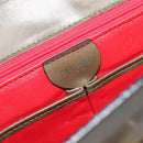 CELINE Shoulder Bag Leather Khaki Gold Auth 209858-18