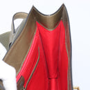 CELINE Shoulder Bag Leather Khaki Gold Auth 209858-20