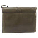 CELINE Shoulder Bag Leather Khaki Gold Auth 209858-3