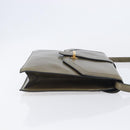 CELINE Shoulder Bag Leather Khaki Gold Auth 209858-4