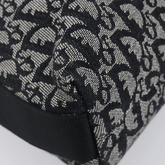 Christian Dior Trotter Canvas Shoulder Bag Gray Silver Auth 209859V