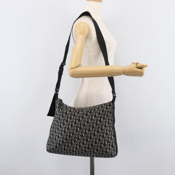 Christian Dior Trotter Canvas Shoulder Bag Gray Silver Auth 209859V