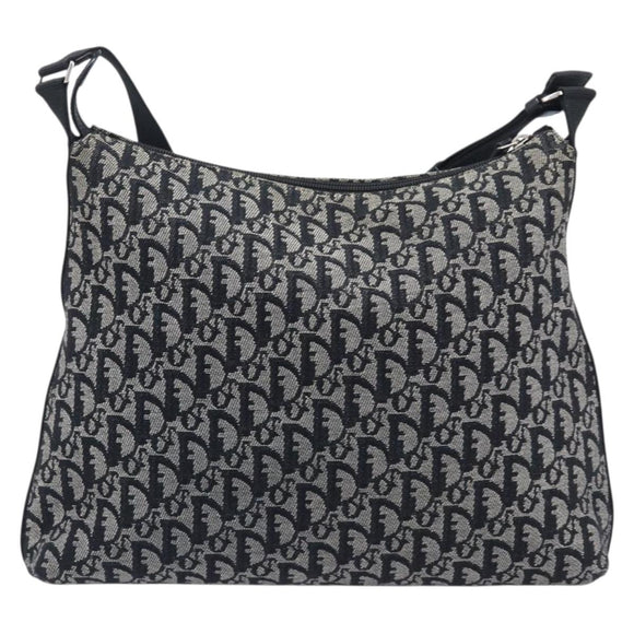 Christian Dior Trotter Canvas Shoulder Bag Gray Silver Auth 209859V