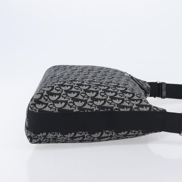 Christian Dior Trotter Canvas Shoulder Bag Gray Silver Auth 209859V