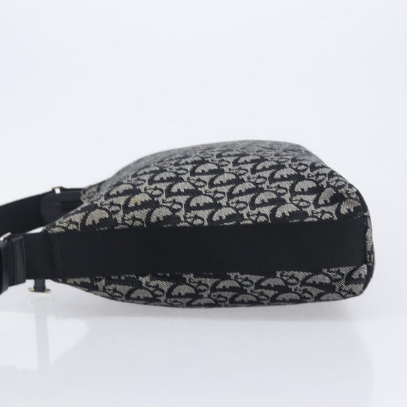Christian Dior Trotter Canvas Shoulder Bag Gray Silver Auth 209859V