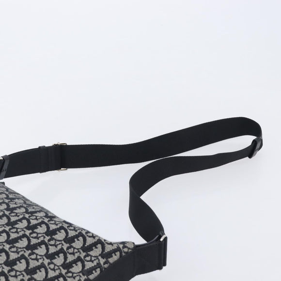 Christian Dior Trotter Canvas Shoulder Bag Gray Silver Auth 209859V