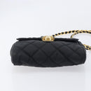 PRADA Chain Shoulder Bag Nylon Black Gold Auth 209862A-10