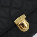 PRADA Chain Shoulder Bag Nylon Black Gold Auth 209862A-19