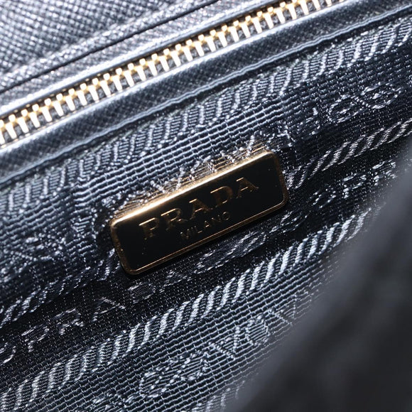 PRADA Chain Shoulder Bag Nylon Black Gold Auth 209862A
