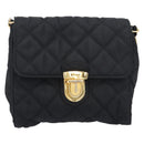 PRADA Chain Shoulder Bag Nylon Black Gold Auth 209862A-13