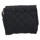 PRADA Chain Shoulder Bag Nylon Black Gold Auth 209862A-2