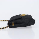 PRADA Chain Shoulder Bag Nylon Black Gold Auth 209862A-4