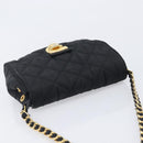 PRADA Chain Shoulder Bag Nylon Black Gold Auth 209862A-6