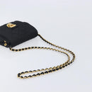 PRADA Chain Shoulder Bag Nylon Black Gold Auth 209862A-7