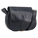 CELINE Shoulder Bag Leather Black Gold Auth 209863-1