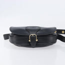 CELINE Shoulder Bag Leather Black Gold Auth 209863-10