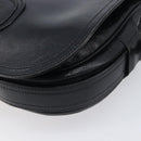 CELINE Shoulder Bag Leather Black Gold Auth 209863-11