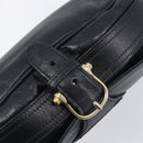 CELINE Shoulder Bag Leather Black Gold Auth 209863-15