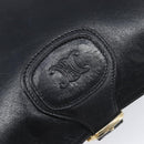 CELINE Shoulder Bag Leather Black Gold Auth 209863-16