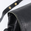 CELINE Shoulder Bag Leather Black Gold Auth 209863-17