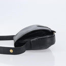 CELINE Shoulder Bag Leather Black Gold Auth 209863-5