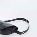 CELINE Shoulder Bag Leather Black Gold Auth 209863-8