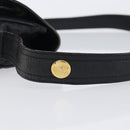 CELINE Shoulder Bag Leather Black Gold Auth 209863-9