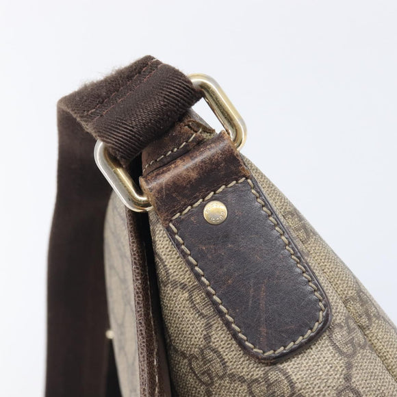 GUCCI GG Supreme Shoulder Bag PVC Beige Gold 223666 Auth 209864