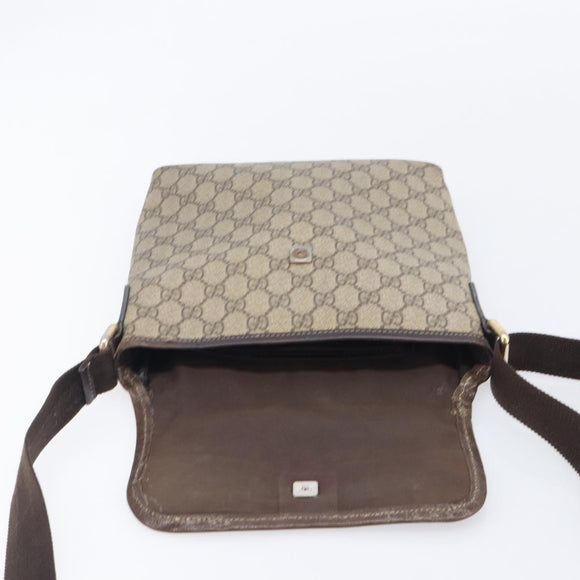 GUCCI GG Supreme Shoulder Bag PVC Beige Gold 223666 Auth 209864