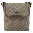 GUCCI GG Supreme Shoulder Bag PVC Beige Gold 223666 Auth 209864-2