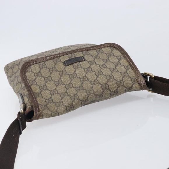 GUCCI GG Supreme Shoulder Bag PVC Beige Gold 223666 Auth 209864