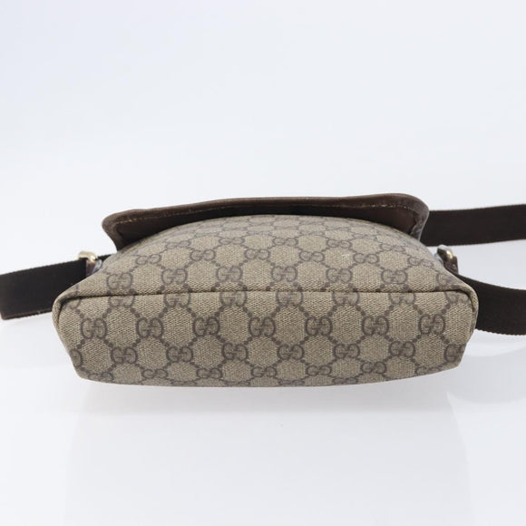 GUCCI GG Supreme Shoulder Bag PVC Beige Gold 223666 Auth 209864