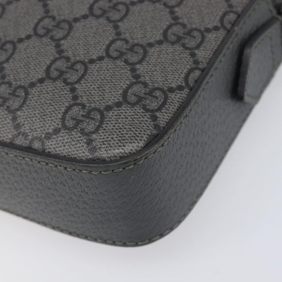 GUCCI GG Supreme Shoulder Bag PVC Gray Silver 699439 Auth 209865V