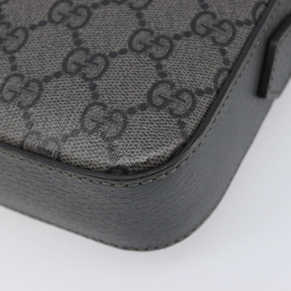GUCCI GG Supreme Shoulder Bag PVC Gray Silver 699439 Auth 209865V