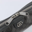 GUCCI GG Supreme Shoulder Bag PVC Gray Silver 699439 Auth 209865V-17