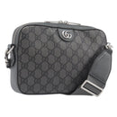 GUCCI GG Supreme Shoulder Bag PVC Gray Silver 699439 Auth 209865V-1