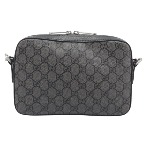 GUCCI GG Supreme Shoulder Bag PVC Gray Silver 699439 Auth 209865V