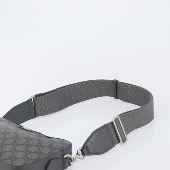 GUCCI GG Supreme Shoulder Bag PVC Gray Silver 699439 Auth 209865V