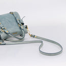 Miu Miu Hand Bag Vitellolux 2way Light Blue Gold Auth 209866V-10