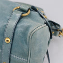 Miu Miu Hand Bag Vitellolux 2way Light Blue Gold Auth 209866V-13