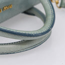 Miu Miu Hand Bag Vitellolux 2way Light Blue Gold Auth 209866V-8