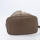 Burberrys Nova Check Shoulder Bag Canvas Beige Gold Auth 209867-10