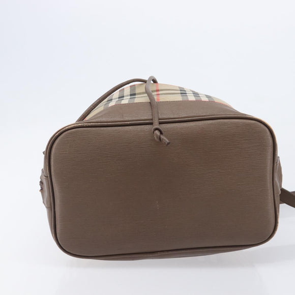 Burberrys Nova Check Shoulder Bag Canvas Beige Gold Auth 209867