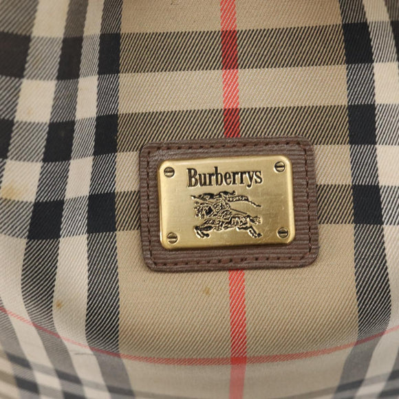 Burberrys Nova Check Shoulder Bag Canvas Beige Gold Auth 209867
